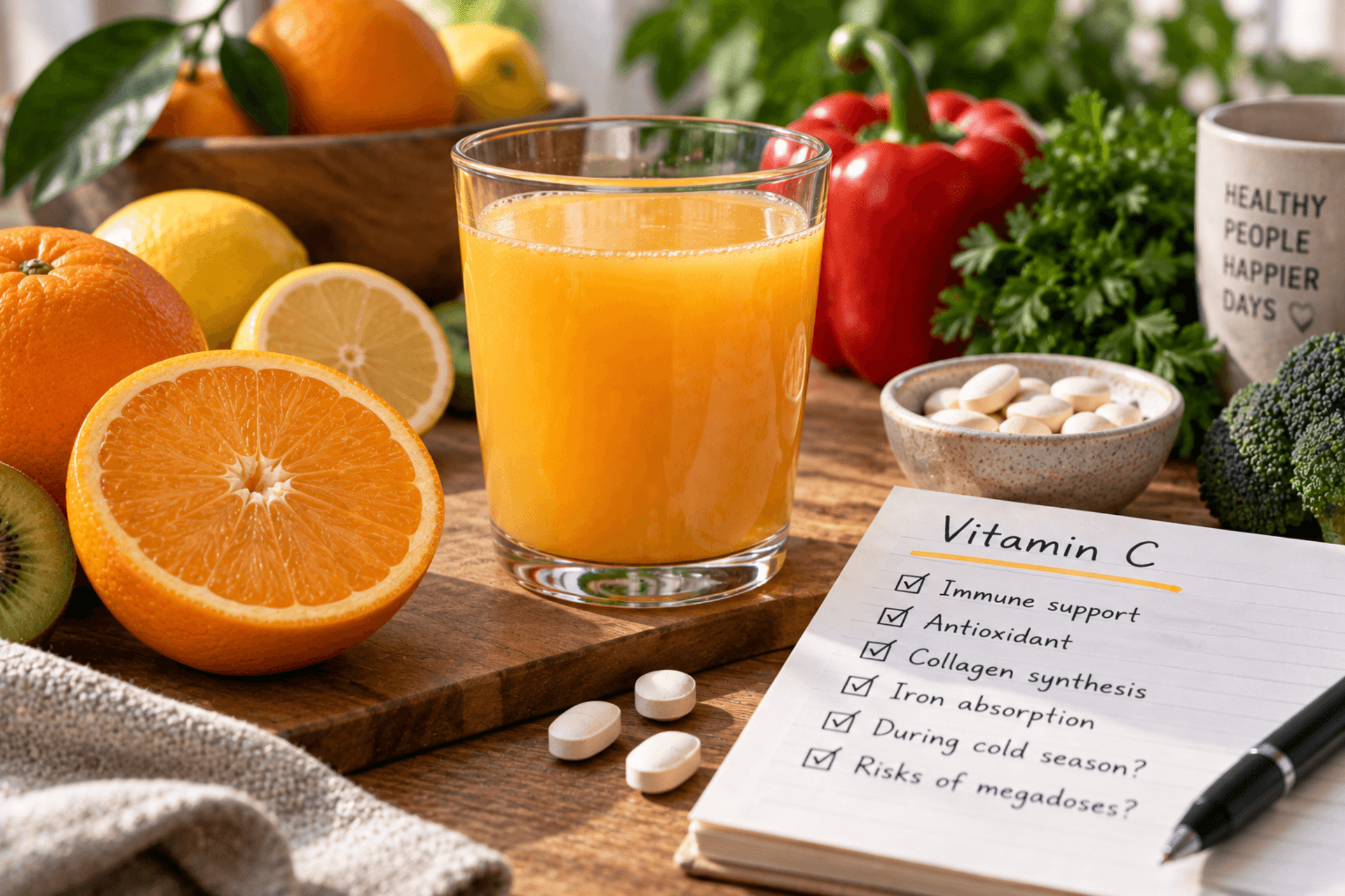 Vitamina C en el organismo: por qué es necesaria, si realmente ayuda con los resfríos y qué riesgos tienen las megadosis