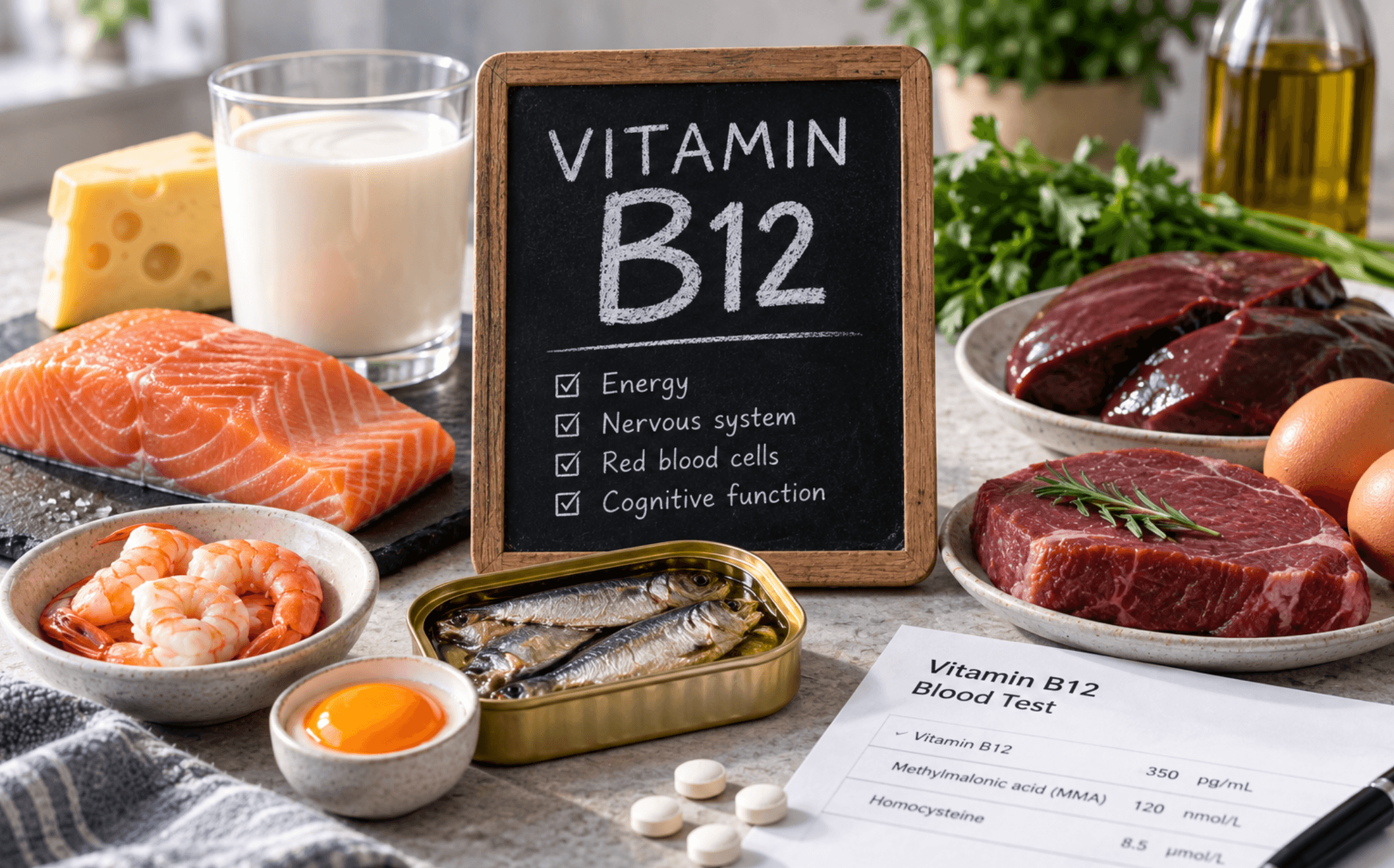 Vitamin B12: role, testing, food sources and safe correction