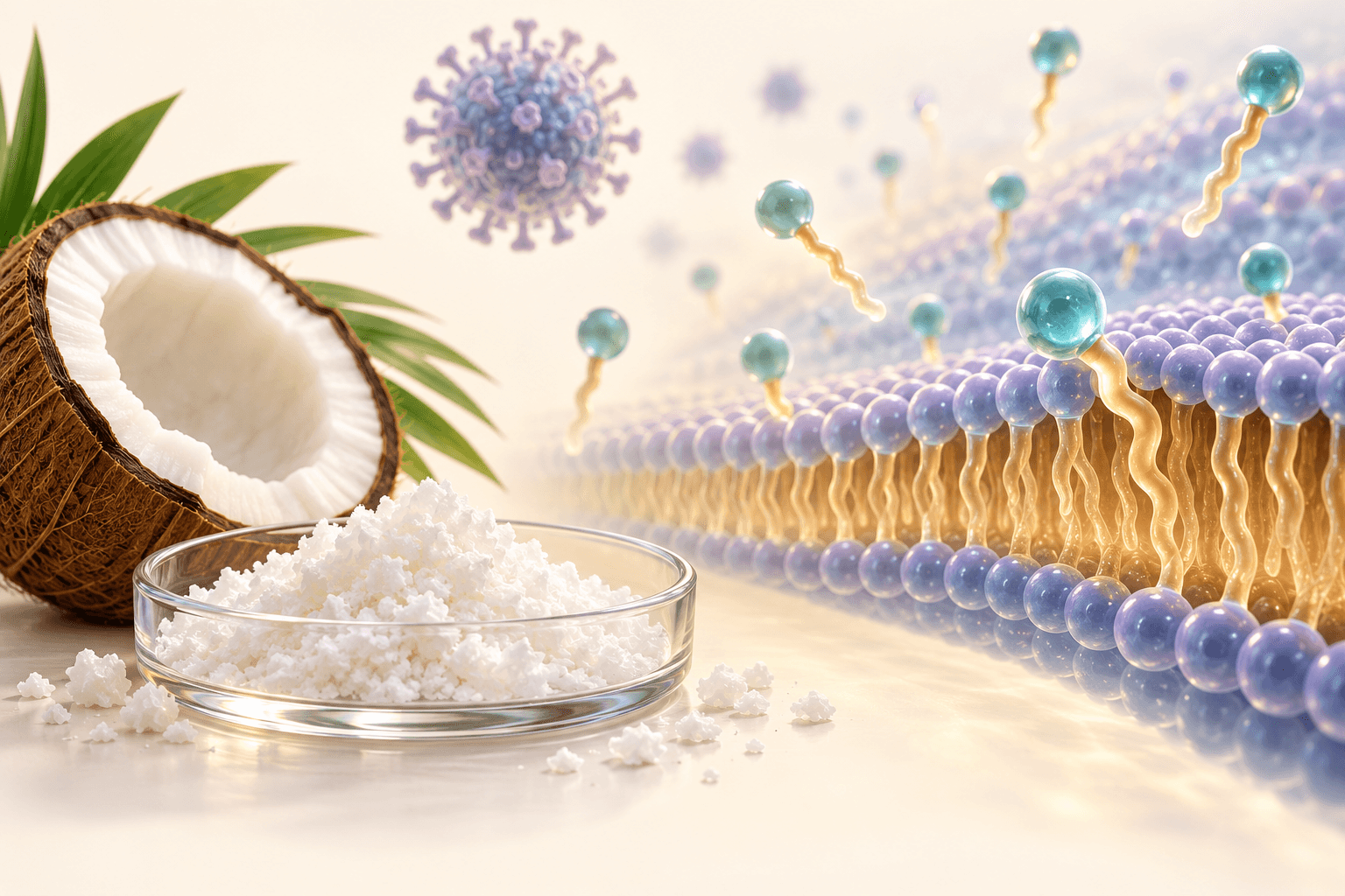 Monolaurin: membrane mechanisms, enveloped viruses, and the limits of clinical evidence